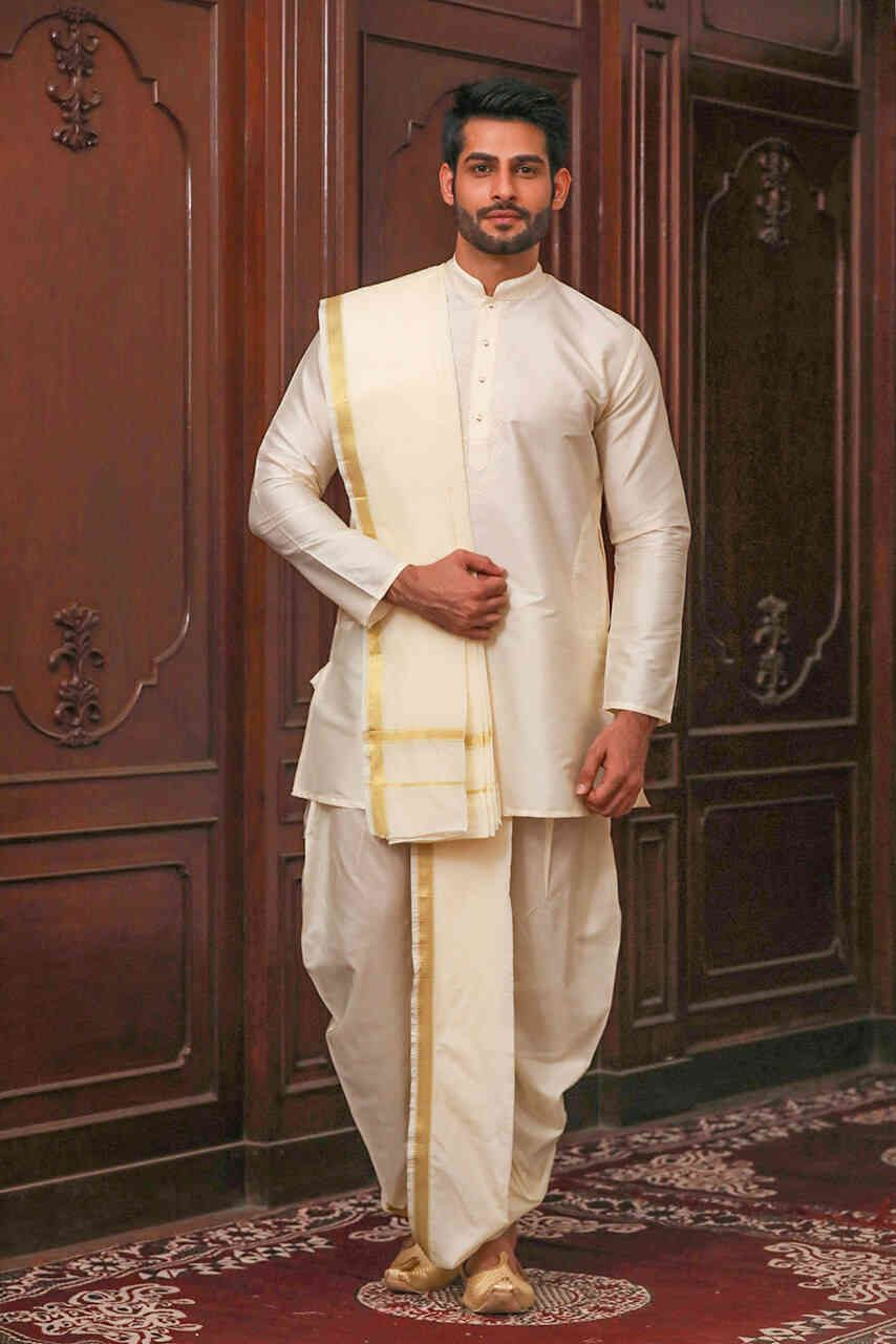 dhoti kurta latest collection for fair colour